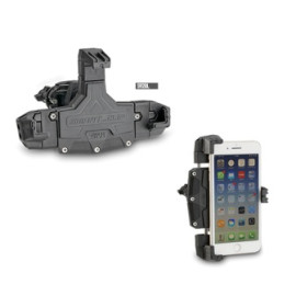 Porta Smartphone Givi a Pinza dimensioni esterne: minimo di 144 x 67mm e massimo di 178 x 90mm