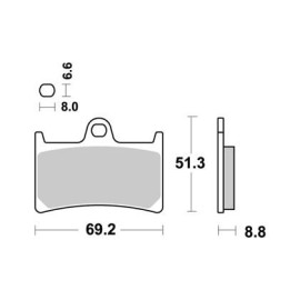 Pastiglie Freno Anteriore SBS Sinterizzate SBS (1 pezzo per 1 disco) YAMAHA FZ6 / R6 / FAZER 800 /FZ8 /TDM 900/ FZ1 / FZS / R1 (96-06) BT / FJR 1300 / XJR 1300