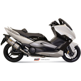 Scarico Completo Mivv SUONO Full Acciao Fondello in  Carbonio per YAMAHA T-MAX 500 (2008-2011>) Omologato con silenziatore db killer asportabile