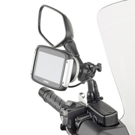Supporto universale per montare il navigatore Tom Tom Rider (40, 400, 410, II, 42, 420, 450) su manubri tubolari, o sullo stelo degli specchietti retrovisori