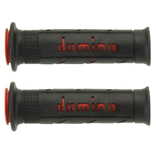 Manopole Domino Racing Bicolore Nero-Rosso XM2 Double Super Soft Forate