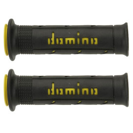Manopole Domino Racing Bicolore Nero-Giallo XM2 Double Super Soft Forate