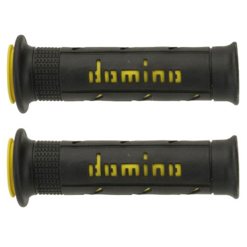 Manopole Domino Racing Bicolore Nero-Giallo XM2 Double Super Soft Forate