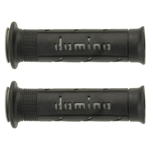 Manopole Domino Racing Bicolore Nero-Grigio, XM2 Double Super Soft Forate