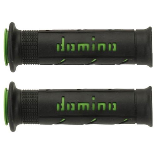 Manopole Domino Racing Bicolore Nero-Verde XM2 Double Super Soft Forate
