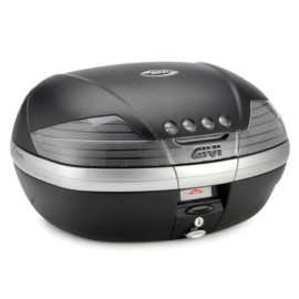 Valigia V46 TECH, lt. 46 nera con catadiottri fumé