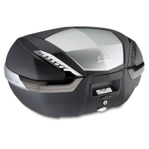 Valigia V47 TECH, con finitura in alluminio anodizzato e catadiottri fumé