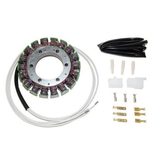 STATORE 18 BOBINE, 3 FILI DA CABLARE per KAWASAKI ZX-9R NINJA (98/99) - HONDA NX 650 DOMINATOR (88/89) - XR 650L (93/07) - SUZUKI VS 1400 INTRUDER (87/07)