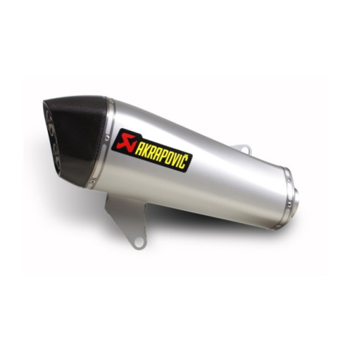 Silenziatore omologato, fodero nero fondello nero Akrapovic Linea Slip on (NERO) per PIAGGIO X 10 350 (12/13)