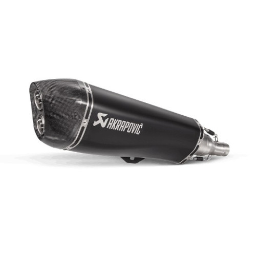 Terminale di scarico silenziatore AKRAPOVIC serie SLIP ON (BLACK) OMOLOGATO per PIAGGIO MP3 500 / 500 LT (2017-2018>)