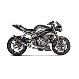 Terminale di scarico AKRAPOVIC Linea SLIP ON (CARBONIO) NON OMOLOGATO per TRIUMPH STREET TRIPLE 765 S / R / RS (2017)