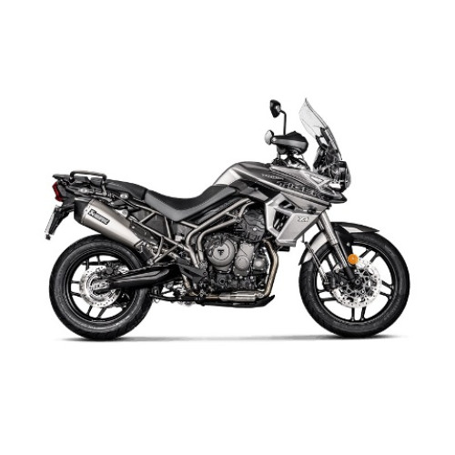 Terminale di scarico silenziatore omologato Linea Slip on (TITANIO) fodero titano fondello in carbonio per TRIUMPH TIGER 800 XC / XR (2018>)