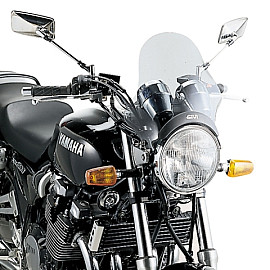 Cupolino universale GIVI per moto Naked, fumé 29,5 x 34 cm (H x L), kit di attacchi universale incluso