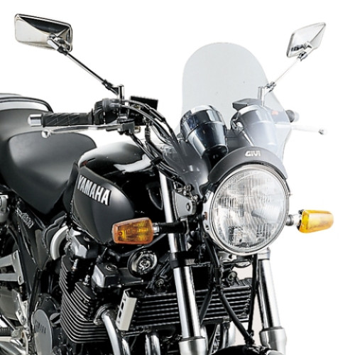 Cupolino universale GIVI per moto Naked, fumé 29,5 x 34 cm (H x L), kit di attacchi universale incluso