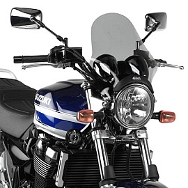 Cupolino universale GIVI per moto Naked, fumé 36,5 x 35 cm (H x L), kit di attacchi universale incluso
