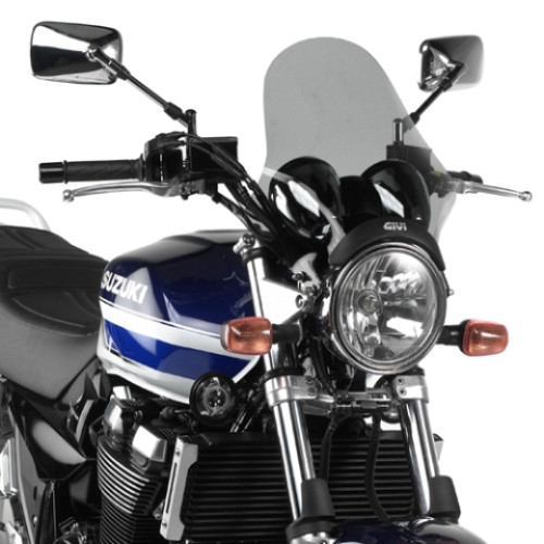 Cupolino universale GIVI per moto Naked, fumé 36,5 x 35 cm (H x L), kit di attacchi universale incluso