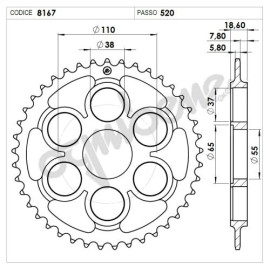 Kit di Trasmissione GP Racing DID Passo 520, Pignone 15, Corona in Ergal 41 Denti, CATENA DID  520 ERV7 G&G 106 MAGLIE  per DUCATI 1200 MONSTER - S (2017>)