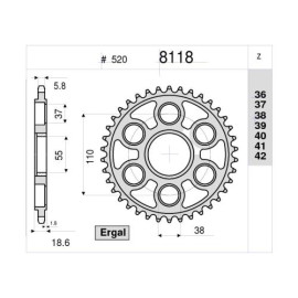 KIT GP  PASSO 520 CATENA ERV7 per DUCATI 1260 MULTISTRADA 2018>