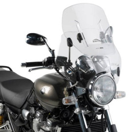 Parabrezza scorrevole universale GIVI AIRFLOW trasparente, a 4 punti di fissaggio D45. H massima 53 cm (12 cm di escursione) L 52 cm