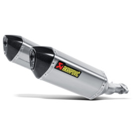 Coppia silenziatori di scarico AKRAPOVIC Linea Slip on (TITANIO) fondello in carbonio fodero in titanio per KAWASAKI Z 1000 SX (2014)