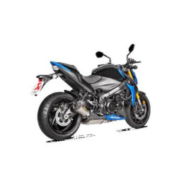 TERMINALE DI SCARICO OMOLOGATO AKRAPOVIC IN TITANIO CON FONDELLO IN CARBONIO Slip-On Line (Titanium) per Suzuki GSX-S 1000 / F (2017)