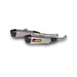 Coppia silenziatori di scarico AKRAPOVIC Linea Slip on (TITANIO) Omologati fodero in titanio fondello in carbonio per KAWASAKI ZZR 1400 / ZX 14 R (2012-2014)