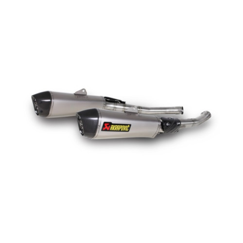 Coppia silenziatori di scarico AKRAPOVIC Linea Slip on (TITANIO) Omologati fodero in titanio fondello in carbonio per KAWASAKI ZZR 1400 / ZX 14 R (2012-2014)