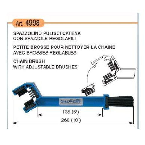 SPAZZOLINO PULISCI CATENA CON SPAZZOLE REGOLABILI