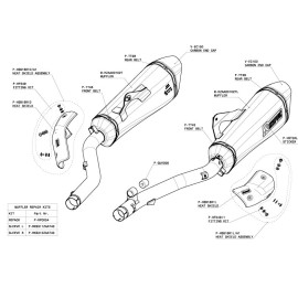 Coppia di Terminali di scarico Akrapovic SPLIT-ON Esagonale Titanio / Carbonio Omologato BMW K 1600 GT/L (2011/2015)
