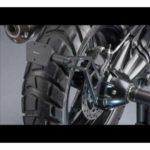 PORTA TARGA RAGOLABILE LIGHTECH KIT CON LUCI CATADIOTTRO PORTAFARO NERO  per BMW R NINET SCRAMBLER (2016-2018)/ URBAN / RACER /PURE