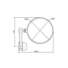 Specchio retrovisore universale Biposizione RIZOMA SPY-ARM - Diametro ø 94,5 mm