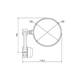 Specchio retrovisore universale Biposizione RIZOMA SPY-ARM - Diametro ø 80 mm