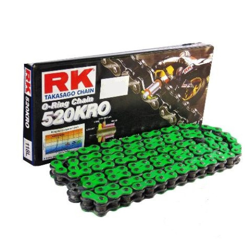 CATENA RK 520KRO 120 MAGLIE CLF COLORE VERDE CON O-RING