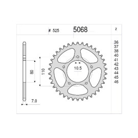 KIT TRASMISSIONE DID PIGNONE 15 CORONA 36 CATENA 525-VX 106 MAGLIE per HONDA  XBR 500 S ( 44CV ) (1987-1991)