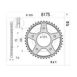 KIT Trasmissione DID - PIGNONE 17 - CORONA 47 - CATENA DID 525 ZVMX G&G 120 MAGLIE RAPPORTI MOD. + 2 DI CORONA per BMW HP4 1000 (2013-2015)