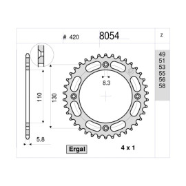 KIT Trasmissione DID - PIGNONE 15 - CORONA 49 - CATENA DID 420 NZ3 G&B 116 MAGLIE per HONDA CR 80 R # 420 (1987-2002)