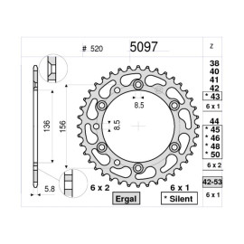KIT Trasmissione DID - PIGNONE 13 - CORONA 50 - CATENA DID 520 VX2 G&B 112 MAGLIE per HUSQVARNA TE 310 (2011-2012)