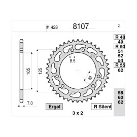 KIT Trasmissione DID - PIGNONE 14 - CORONA 48 - CATENA DID 428 D 132 MAGLIE per MALAGUTI X3M Motard 125 (2007)