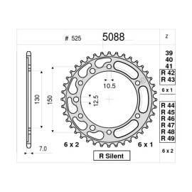 KIT Trasmissione DID - PIGNONE 16 - CORONA 48 - CATENA DID 525 VX G&B 124 MAGLIE RRAPPORTI MODIFICATI + 2 CORONA per YAMAHA FZ8 S SA FAZER 8 ABS (42P) - FZ8 N NA (39P) (2010-2013)