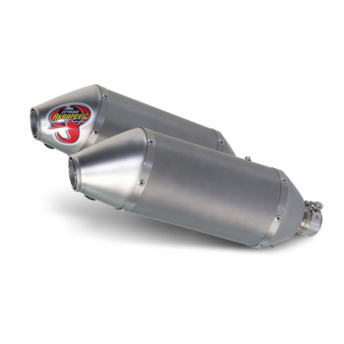 Coppia Terminale di scarico Akrapovic SPLIT-ON Ovale full Titanio con DB-Killer NON Omologato HONDA CRF 250 R (2006/2008)