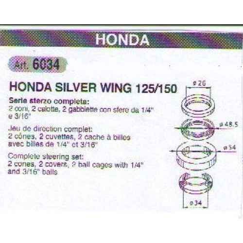 Cuscinetti Sterzo BUZZETTI per HONDA SILVER WING 125 / 150