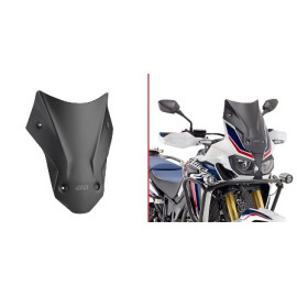 Cupolino basso e sportivo, nero opaco, 40 x 31 cm (H x L) GIVI per HONDA CRF 1000 L AFRICA TWIN (2016)