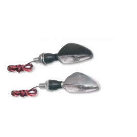Coppia di Frecce Omologati FAR serie MICRO STYLE con lampada - colore Nero