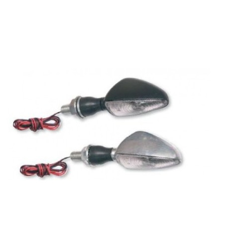 Coppia di Frecce Omologati FAR serie MICRO STYLE con lampada - colore Nero