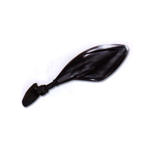 Specchio Retrovisore Universale Sinistro FAR per Moto Carenate con Vetro Bombato Antivibrazione Asta Nera Calotta Carbon Look