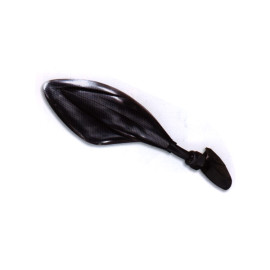 Specchio Retrovisore Universale Destro FAR per Moto Carenate con Vetro Bombato Antivibrazione Asta Nera Calotta Carbon Look