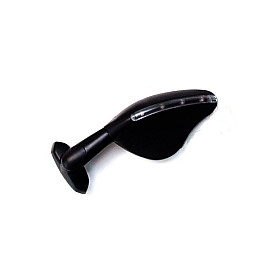 Specchio Retrovisore Universale Omologato Sinistro FAR per Moto Carenate con Freccia LED Integrata Asta Nera Calotta Nera