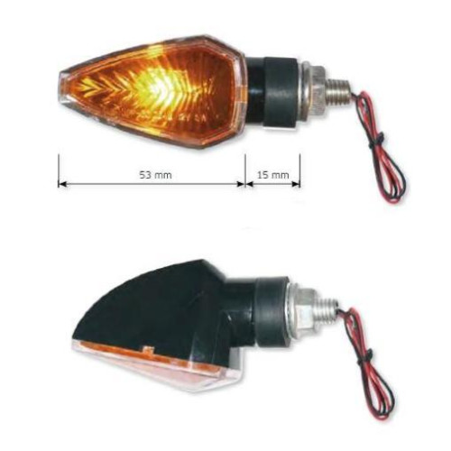 Coppia di Frecce Omologati FAR serie INNOVATIVE STYLE con lampada sostituibile 21 Watt colore carbonio attacco corto 15mm