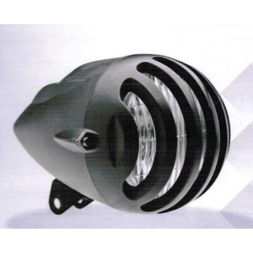 Faro anteriore  universale a lampada OMOLOGATO - Colore Nero - ø120mm