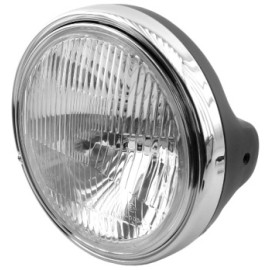 Faro Anteriore Universale NERO  adattabile  DUCATI MOTO GUZZI HONDA SUZUKI YAMAHA